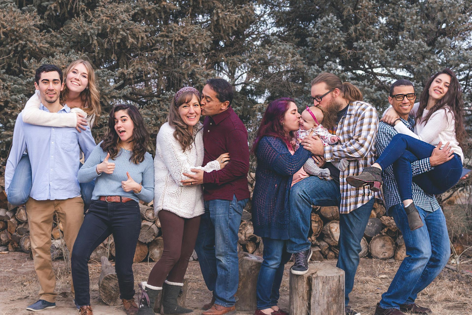 A cheerful family enjoying quality time together outdoors, capturing joyful and loving moments.